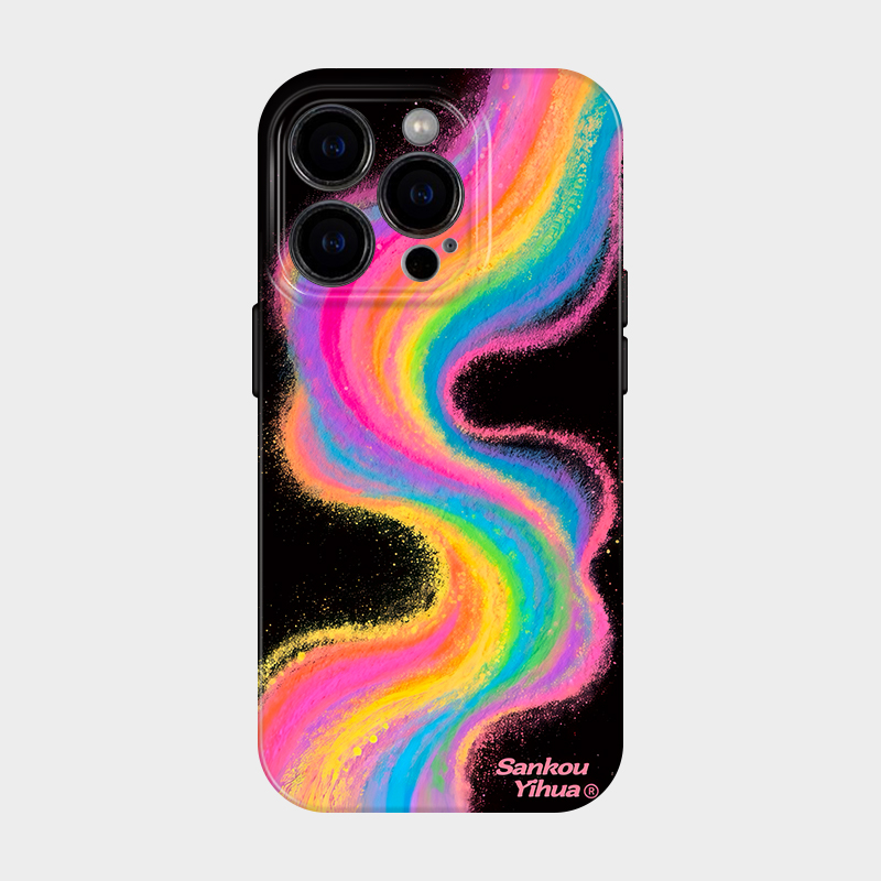 涂鸦彩虹 适用iPhone苹果16promax手机壳保护外壳15plus独特超好看14韩系ins风13高级感轻奢艺术12小众多巴胺