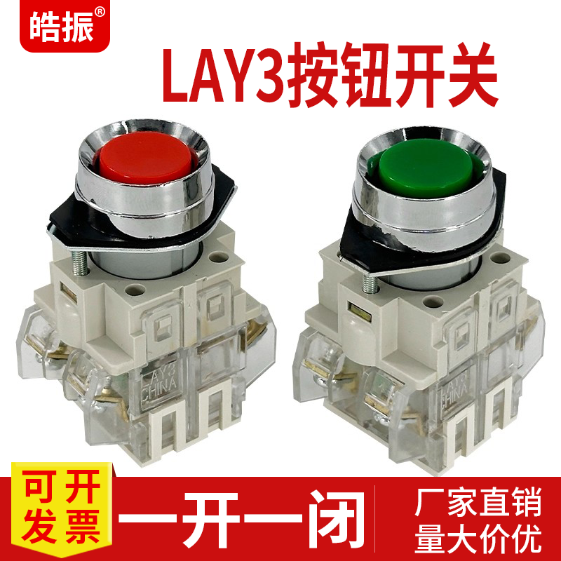 LAY3按钮开关自复位平头