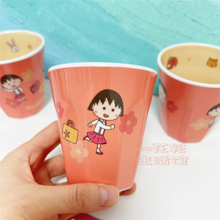 岛国订单樱桃小丸子密胺餐具果汁杯漱口杯动漫家用刷牙杯洗漱杯子