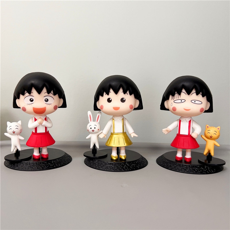 可爱动漫樱桃小丸子周边粘土人手办日本母婴摆件公仔节日礼物盲盒