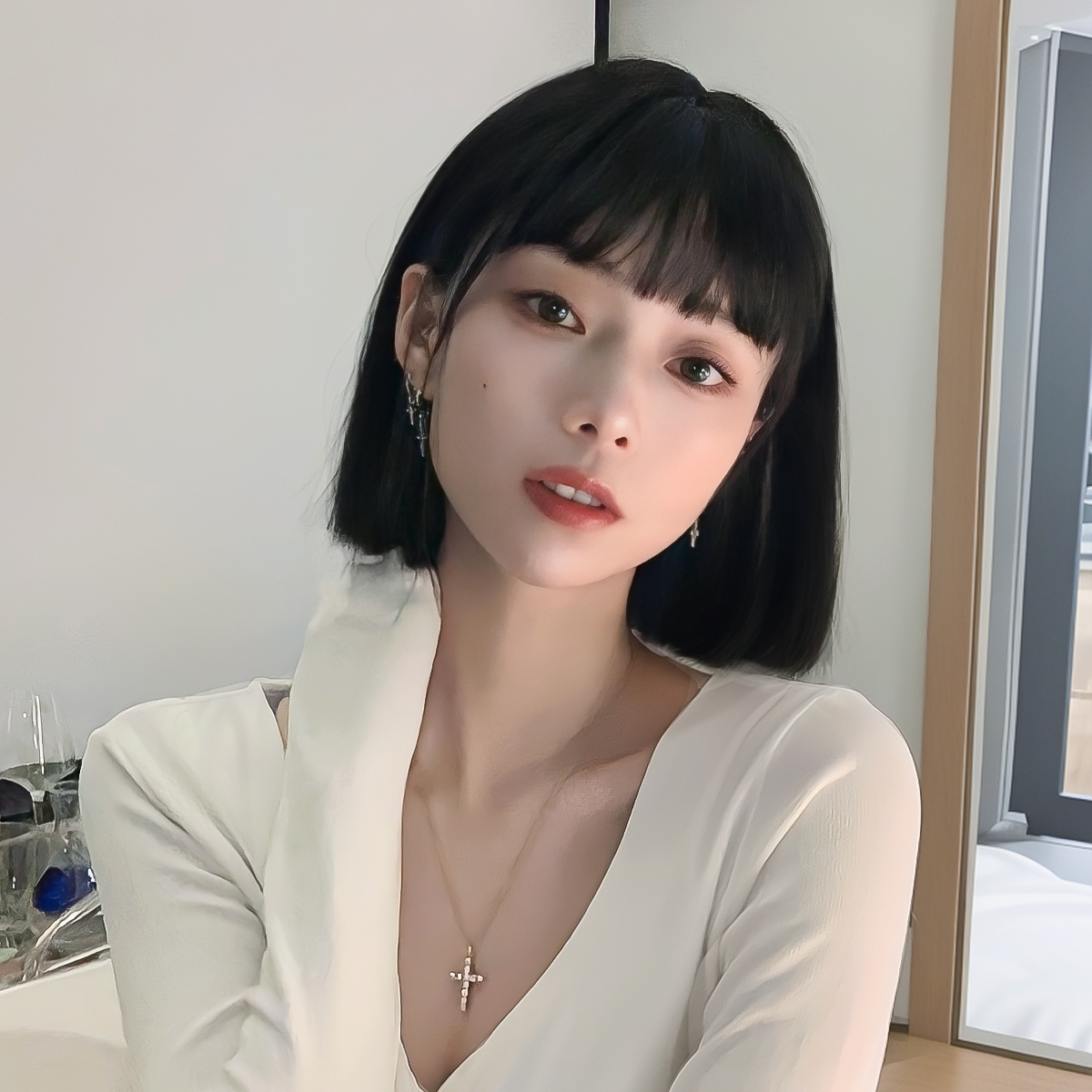 假发短发女夏季自然全头套式甜酷帅气漫画刘海一刀切波波头假发套