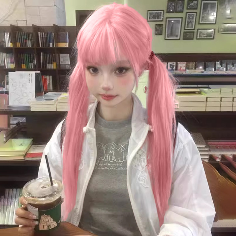 粉色假发女长发女团吉赛尔cos粉色长直发假发套lolita仿真全头套,美发护发/假发,日常整顶假发,淘宝优惠券,粉丝福利购,淘宝优惠卷
