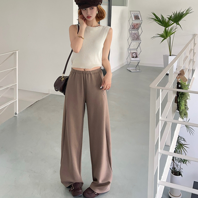 定制款～醋酸羊毛休闲裤女秋冬韩系高腰显瘦加厚弯刀裤