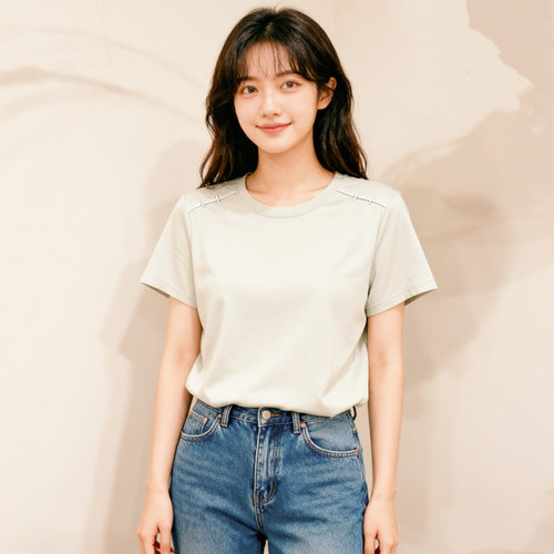 【不退换】凉感丝滑正肩T高端莫代尔冰丝圆领短袖女T恤衫