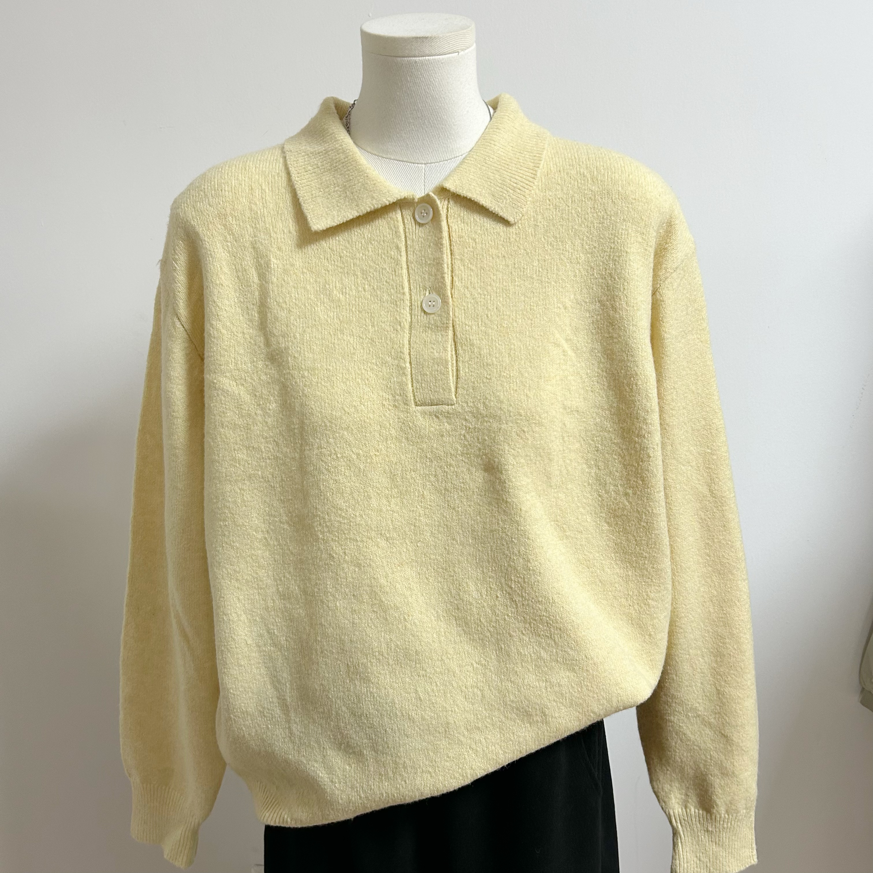 日单男女套头宽松韩版百搭学院风秋冬polo翻领针织衫上衣