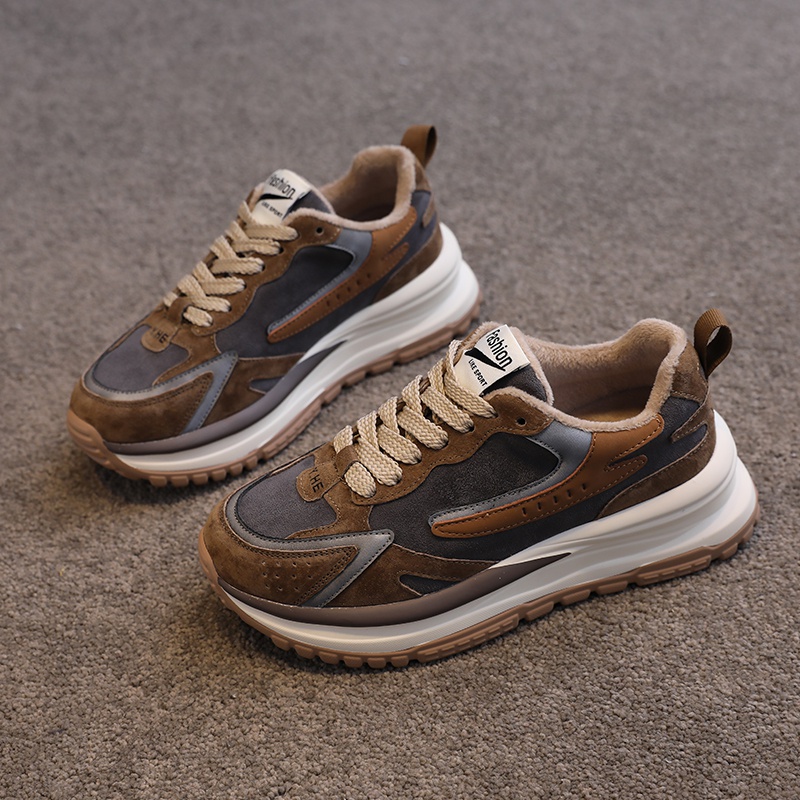 简雅诗妮时尚新款炸街加绒老爹鞋