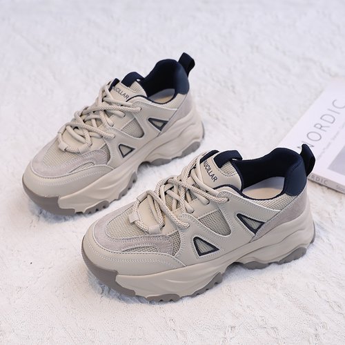 真皮老爹鞋女新款休闲运动鞋