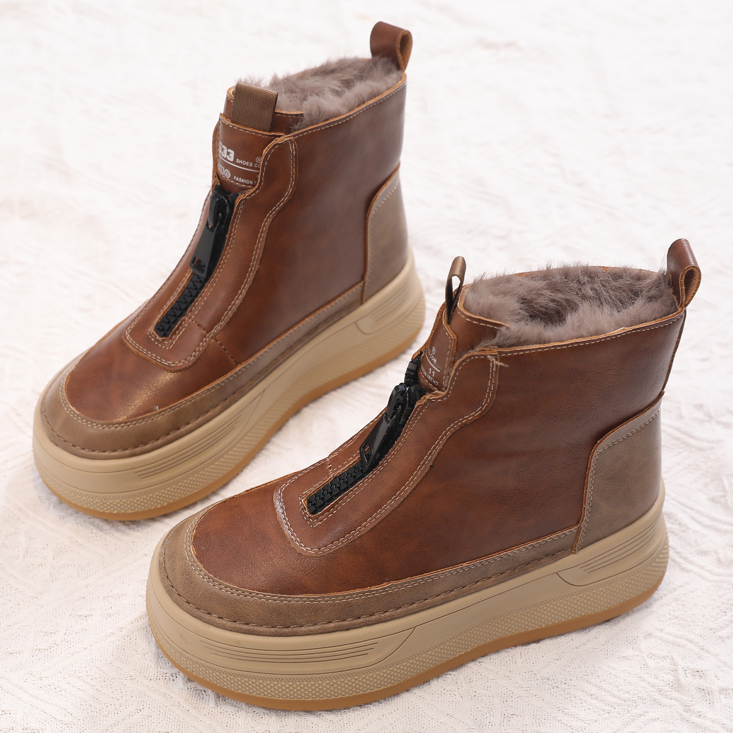 简雅诗妮品牌雪地靴冬季加绒加厚