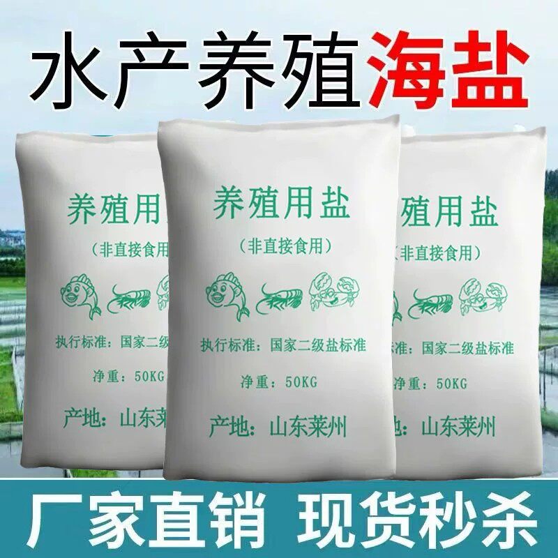 养殖海盐日晒盐粗盐小颗粒对虾锦鲤鱼塘鱼池养鱼消毒杀菌工业盐