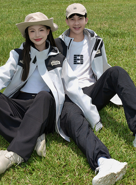 UHMU户外冲锋衣女三合一可拆卸2026秋冬新款宽松工装外套登山服男