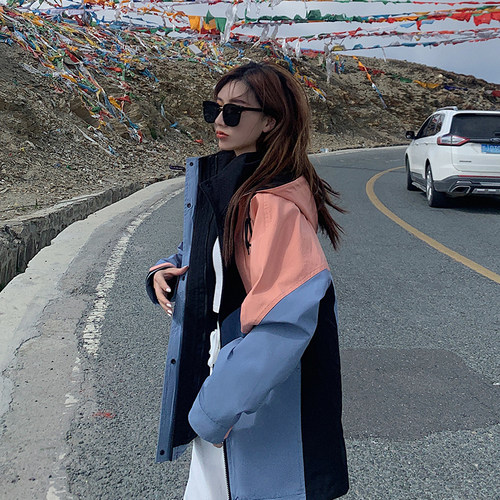 UhMu两件套防风防水拼色工装