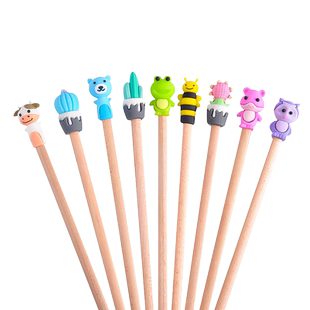 小鱼儿铅笔帽女孩卡通笔帽笔套硅胶保护套小学生可爱铅笔套软胶笔冒笔盖加长器自动铅笔延长器文具铅笔头防咬