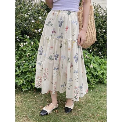 【花香奶芙】歌铭复古碎花半身裙