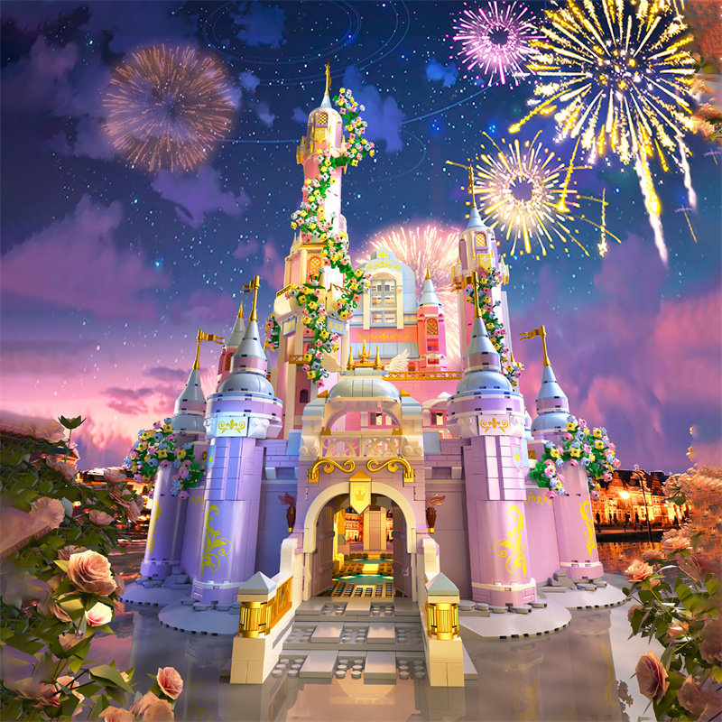 哲高积木梦幻公主城堡小颗粒儿童拼装建筑模型玩具女生生日礼物