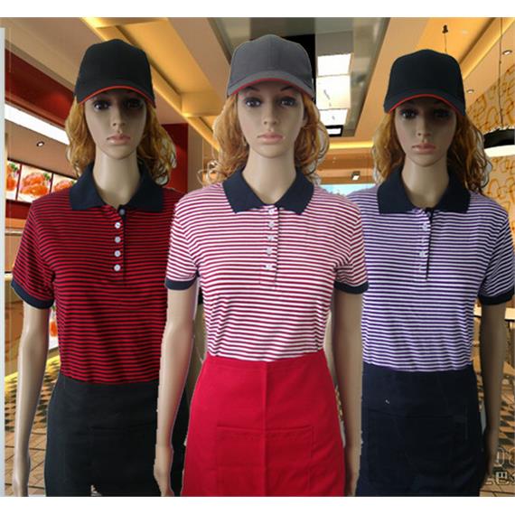 新款快餐店工作服夏季短