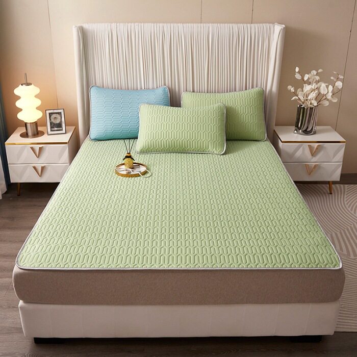 乳胶凉席三件套夏天冰丝床单床笠夏季儿童可水洗单人空调席子凉