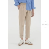 Kuyiou/Designer Model может регулировать талию 袢 Плиссированные брюки и широкий краевой конус -тип вертикальный досуг девятнадцати штанов Мужчины