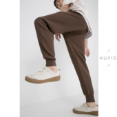 菠萝格纯棉宽松微弹运动针织束腿长裤 KUYIOU早春 PIMA匹马棉 男