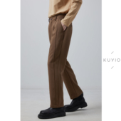 三角设计腰袢 立裁分割拼接西裤 后松紧腰休闲长裤 KUYIOU 男 K13