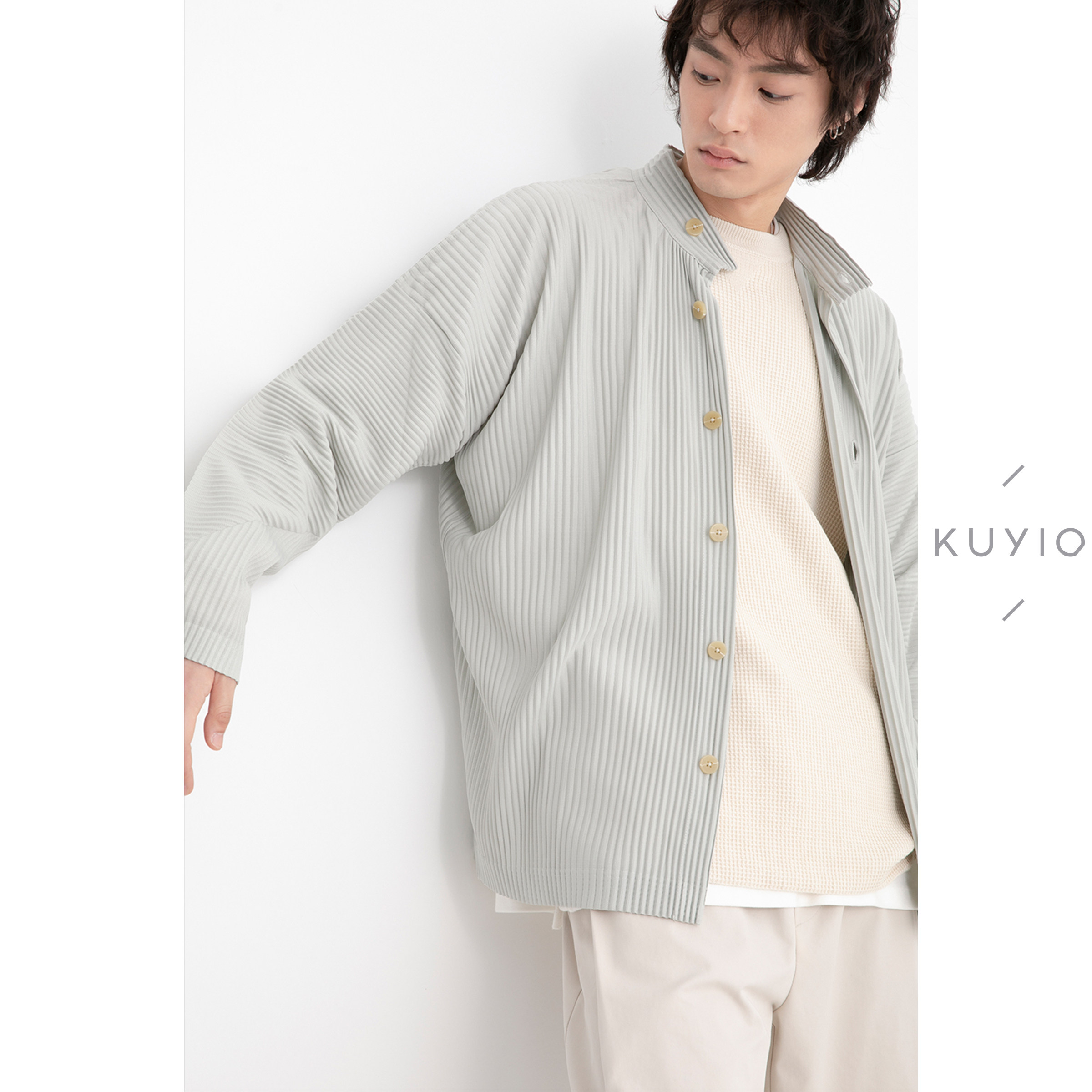 男士小立领纽扣薄KUYIOU一生手工