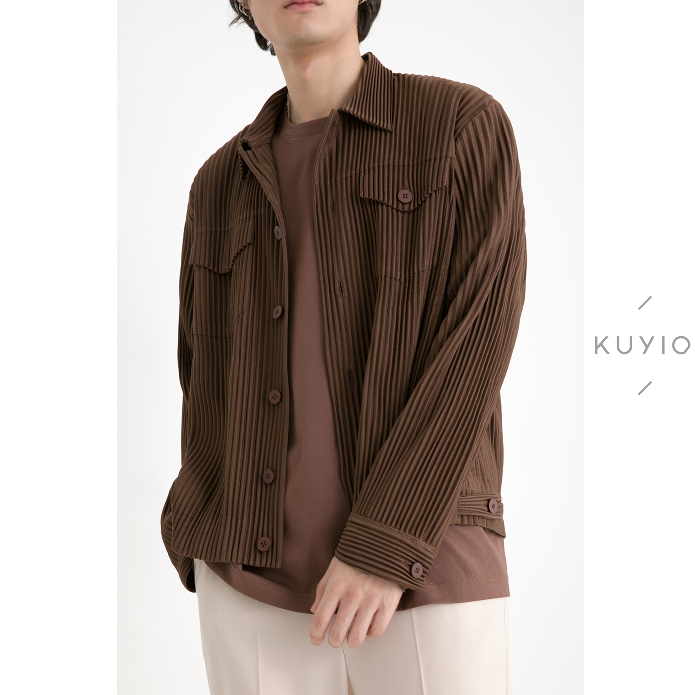 夹克外套一生手工三次褶皱宅男