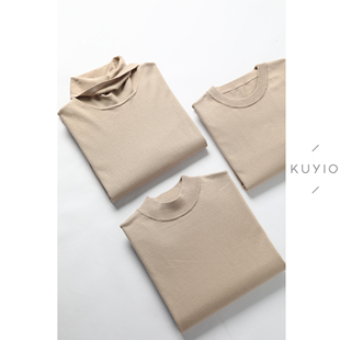 KUYIOU 毛衣男 抗菌艾草纤维亲肤舒适基础打底T恤圆领半高领针织衫