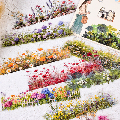 植物花卉手帐贴纸PET装饰素材贴