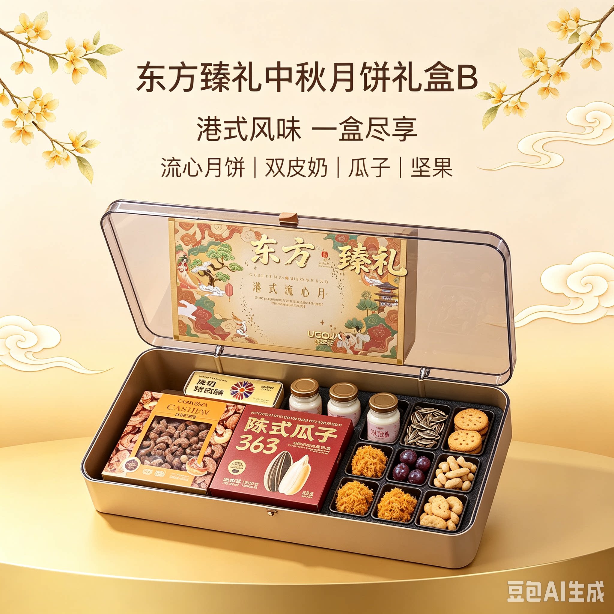 悠客家东方臻礼中秋月饼礼盒零食大礼包商务送礼员工中秋福利团购
