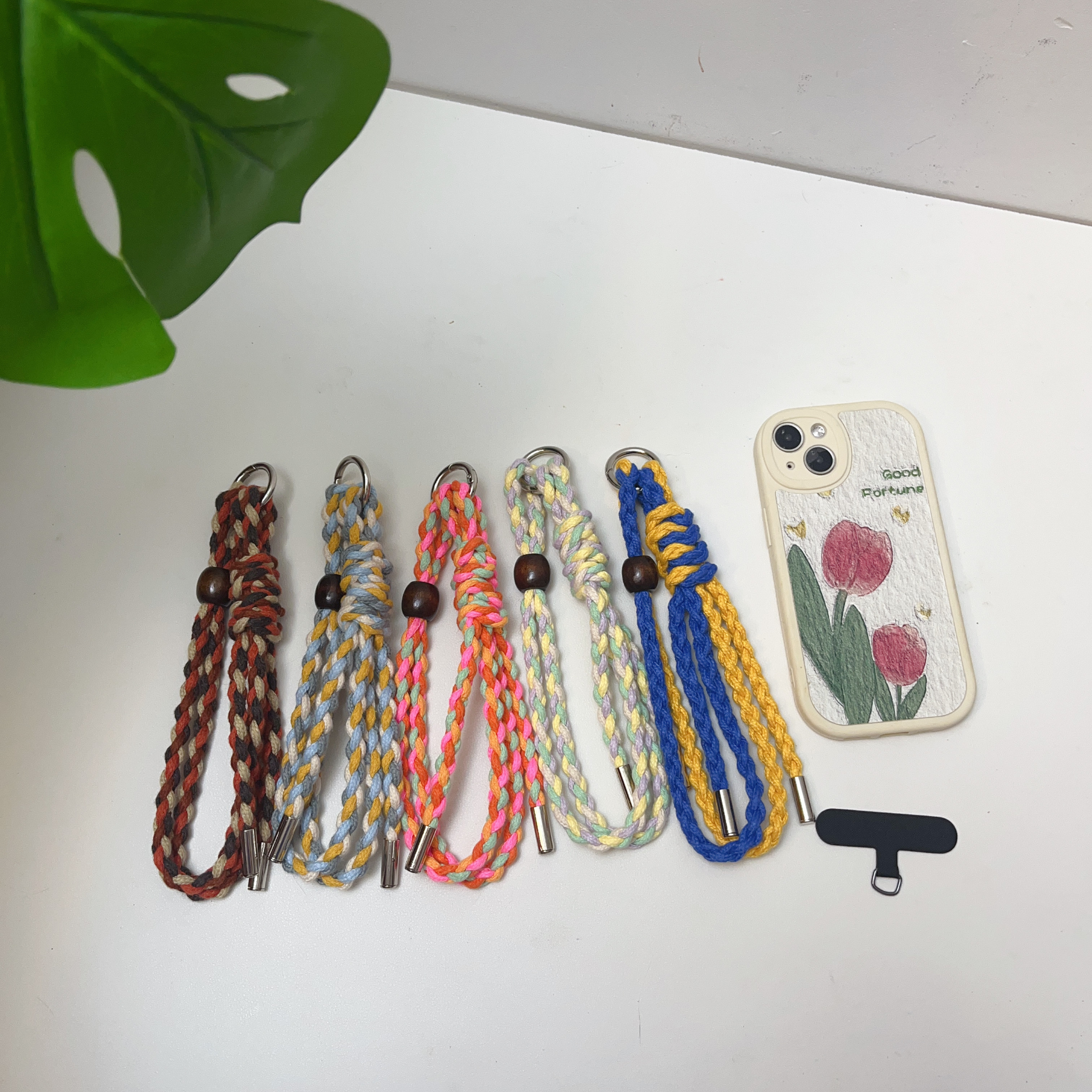 纯手工可调节手机挂绳短绳原创手提绳可斜挎定制配色手机防丢图片