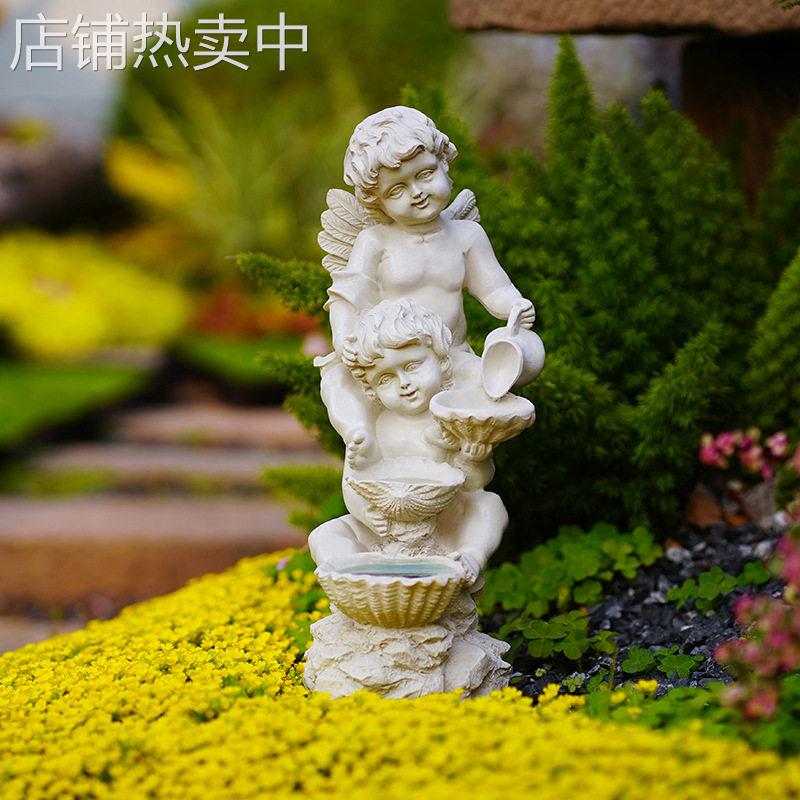 北欧天使太阳能灯落地景观庭院装饰品花园摆件复古工艺品跨境发光