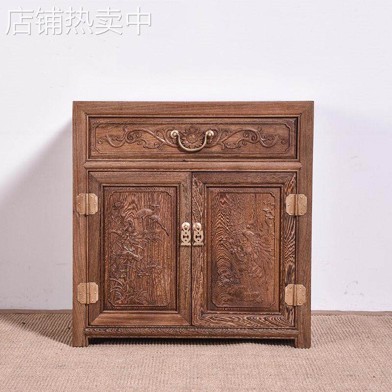 红木家具鸡翅木地柜 中式客厅储物柜仿古家用视听柜全实木电视柜