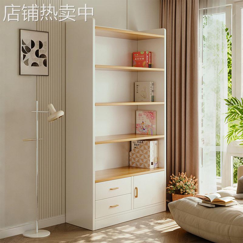 实木收纳柜储物柜客厅靠墙展示柜家用落地多层置物架书架收纳柜子