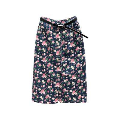 简兰顿中长裙A字型百搭碎花新品