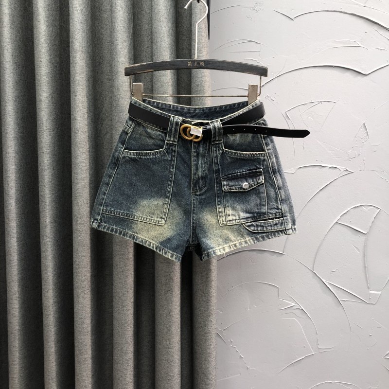 简兰顿阔脚裤短裤百搭高腰新品