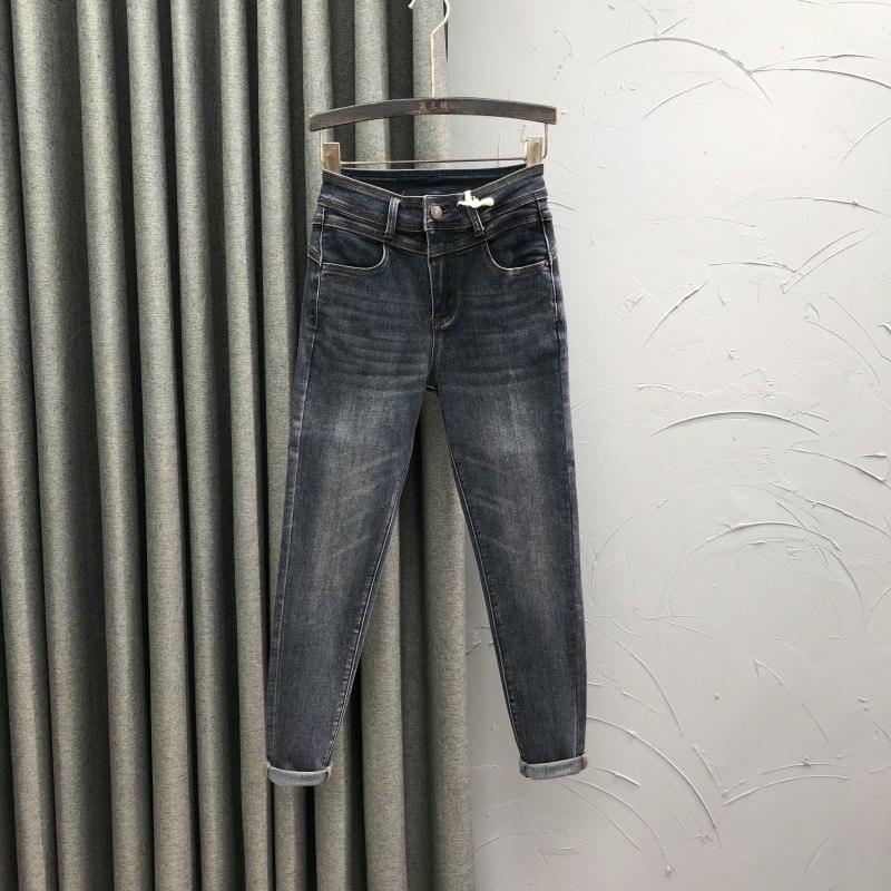 复古高腰弹力小脚牛仔裤女2025秋冬时尚修身显瘦百搭打底铅笔裤子,女装/女士精品,牛仔裤,淘宝优惠券,粉丝福利购,淘宝优惠卷