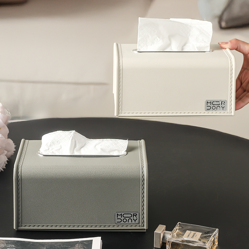 【仿皮纹】弹簧纸巾盒2025新款家用客厅茶几餐巾纸盒高级感抽纸盒