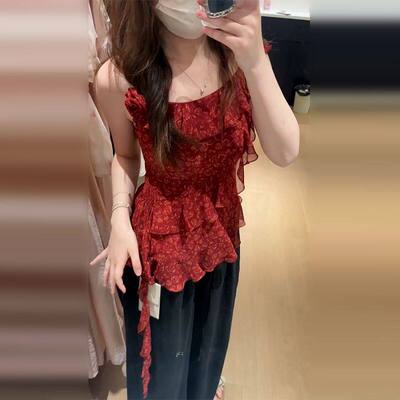 2025新款辣妹穿搭红色碎