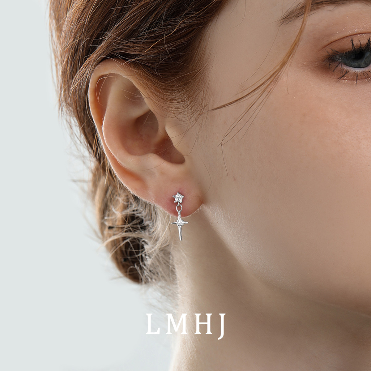 耳钉女纯银冷淡风耳骨钉高级感四芒星耳环小众设计感耳坠气质耳饰,饰品/流行首饰/时尚饰品新,耳钉,淘宝优惠券,粉丝福利购,淘宝优惠卷