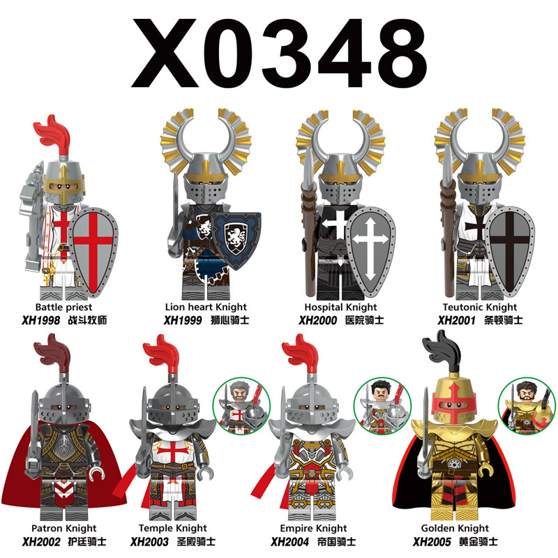 兼容乐高中古城堡帝国圣殿条顿骑士士兵moc拼装积木人仔玩具x0348
