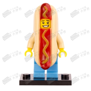 第三方积木抽抽乐13季 人仔玩具 PG928香肠人热狗人儿童拼装