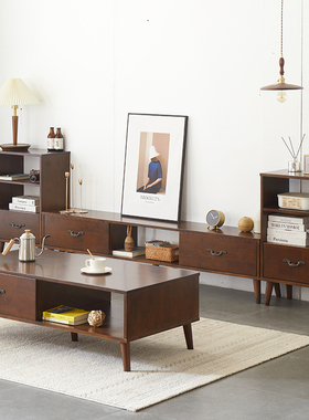 实木电视柜客厅组合电视机柜家用小户型茶几简约现代卧室地柜