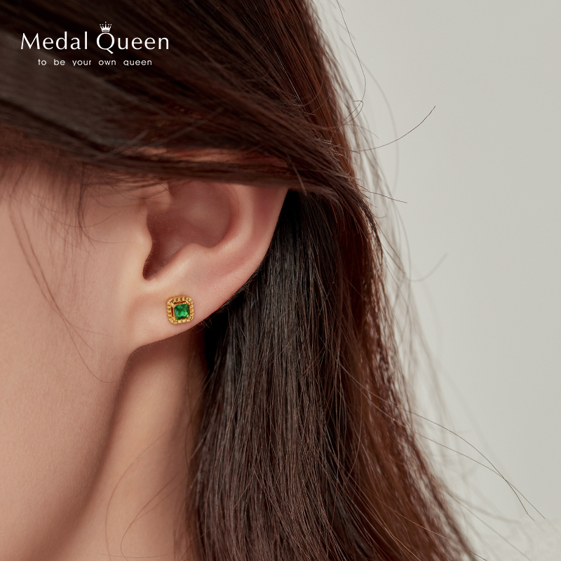 S925国标银高光感绿宝石镀K金