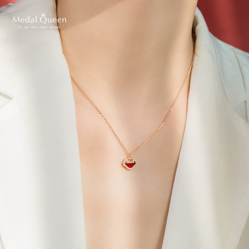 新中式纯银平安锁项链女 银如意锁红玛瑙锁骨链 简约新款银饰吊坠,饰品/流行首饰/时尚饰品新,项链,淘宝优惠券,粉丝福利购,淘宝优惠卷