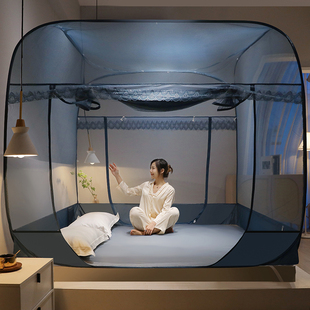 通用双门 蒙古包蚊帐加高加密加厚防摔夏季 2022新款 蕾丝花边免安装