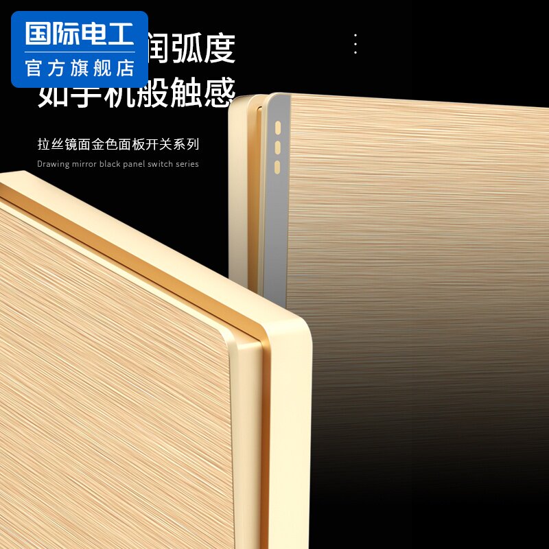 国际电工86型五孔拉丝荧光插座