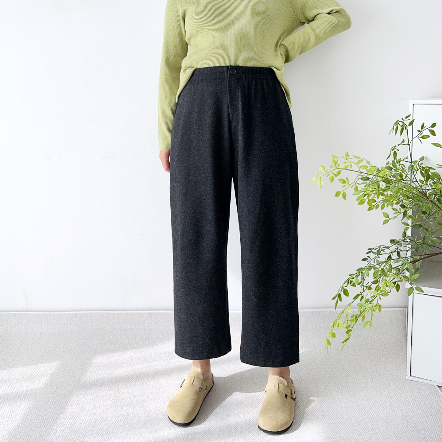 大爽家大码女装绵羊毛休闲哈伦裤女冬季女裤显瘦萝卜裤胖mm裤子秋