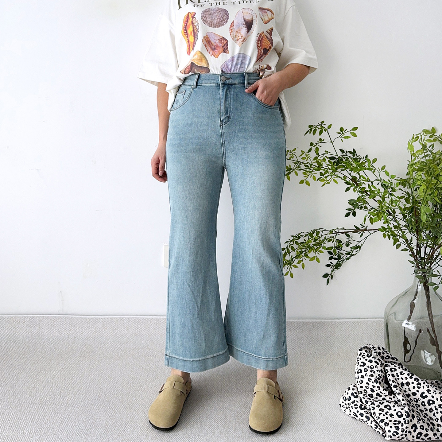 大爽大码女装微喇牛仔裤女2026春季直筒裤喇叭裤高腰女裤胖mm裤子