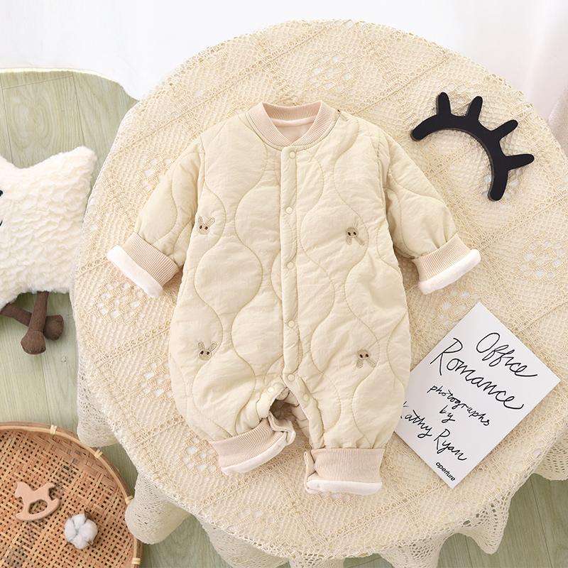 小象飞飞单排扣连体秋冬加厚哈衣