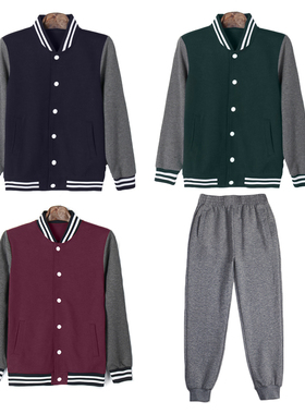 男女童校服棒球服枣红色儿童运动服深灰色长裤小学生校服套装春秋