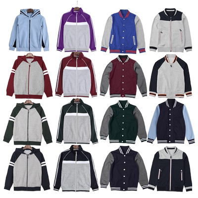 运动套装连帽男童墨绿灰色棒球服